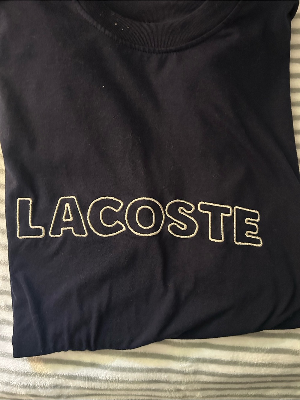 Lacoste Men's Dark Navy Logo Short Sleeve Tee - Picture 3 of 5